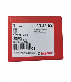 Legrand 410752 - DX3 1P+NG C10 4.5/6K HPI 30MA - 3245064107525