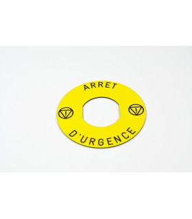 Harmony étiquette circulaire Ø60mm jaune - logo EN13850 - ARRET D'URGENCE - Voir ici le remplaçant - ZBY9130