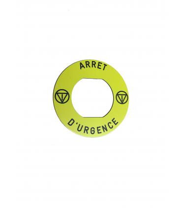 HARMONY - ETIQ PLATE - JAUNE - LOGO EN - ARRET D URGENCE - ZBY9130M