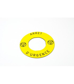 HARMONY ETIQUETTE CIRCULAIRE Ø60MM JAUNE LOGO EN13850 ARRET D - ZBY9130T