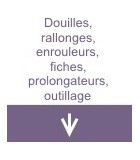 Douilles, rallonges, enrouleurs, fiches, prolongateurs, outillage