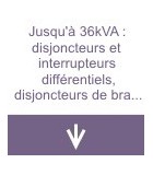 Jusqu'à 36kVA : disjoncteurs et interrupteurs différentiels, disjoncteurs de branchement, peignes